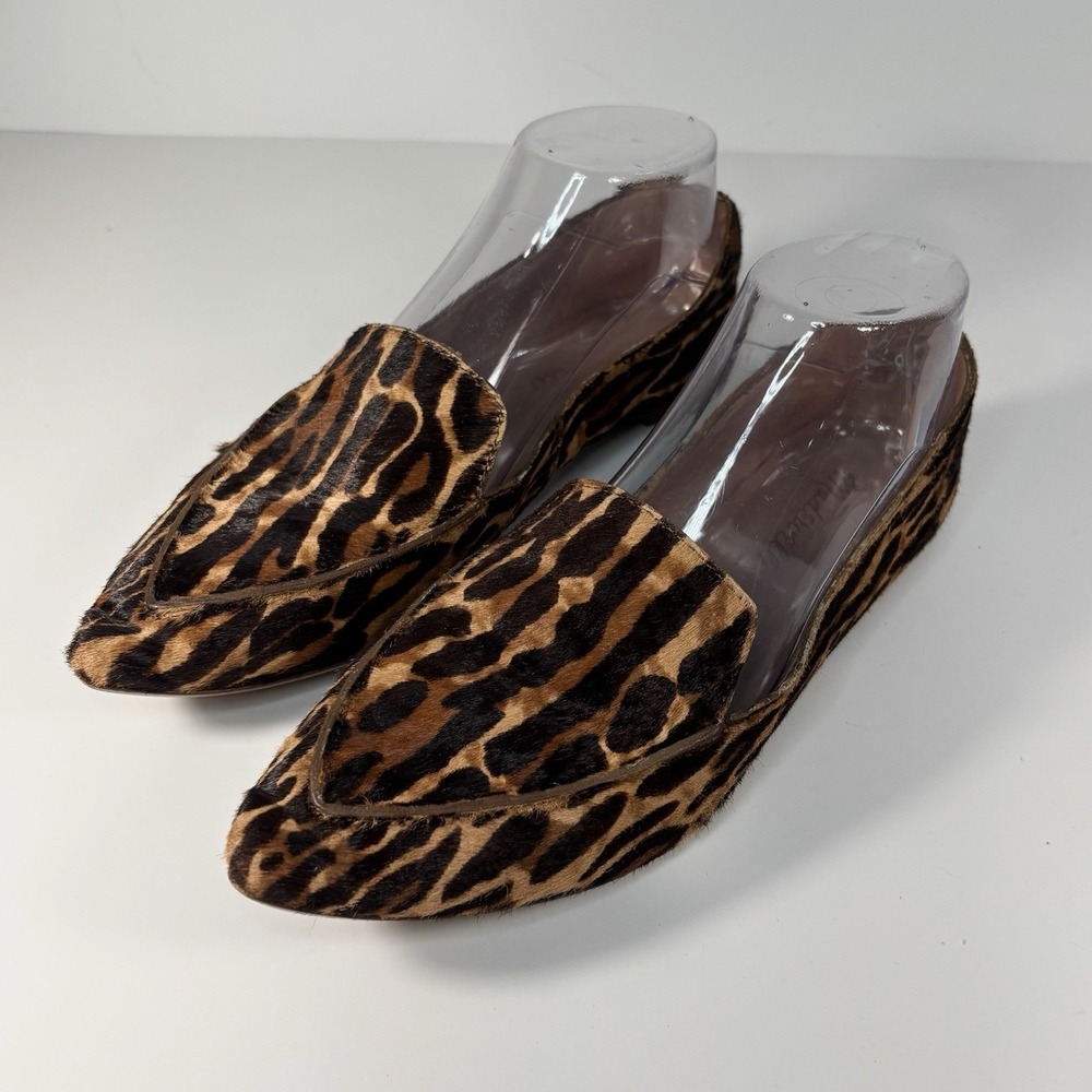 Madewell Lou Penny Loafer Flats Tiget Animal print Calf Hair Women's 8